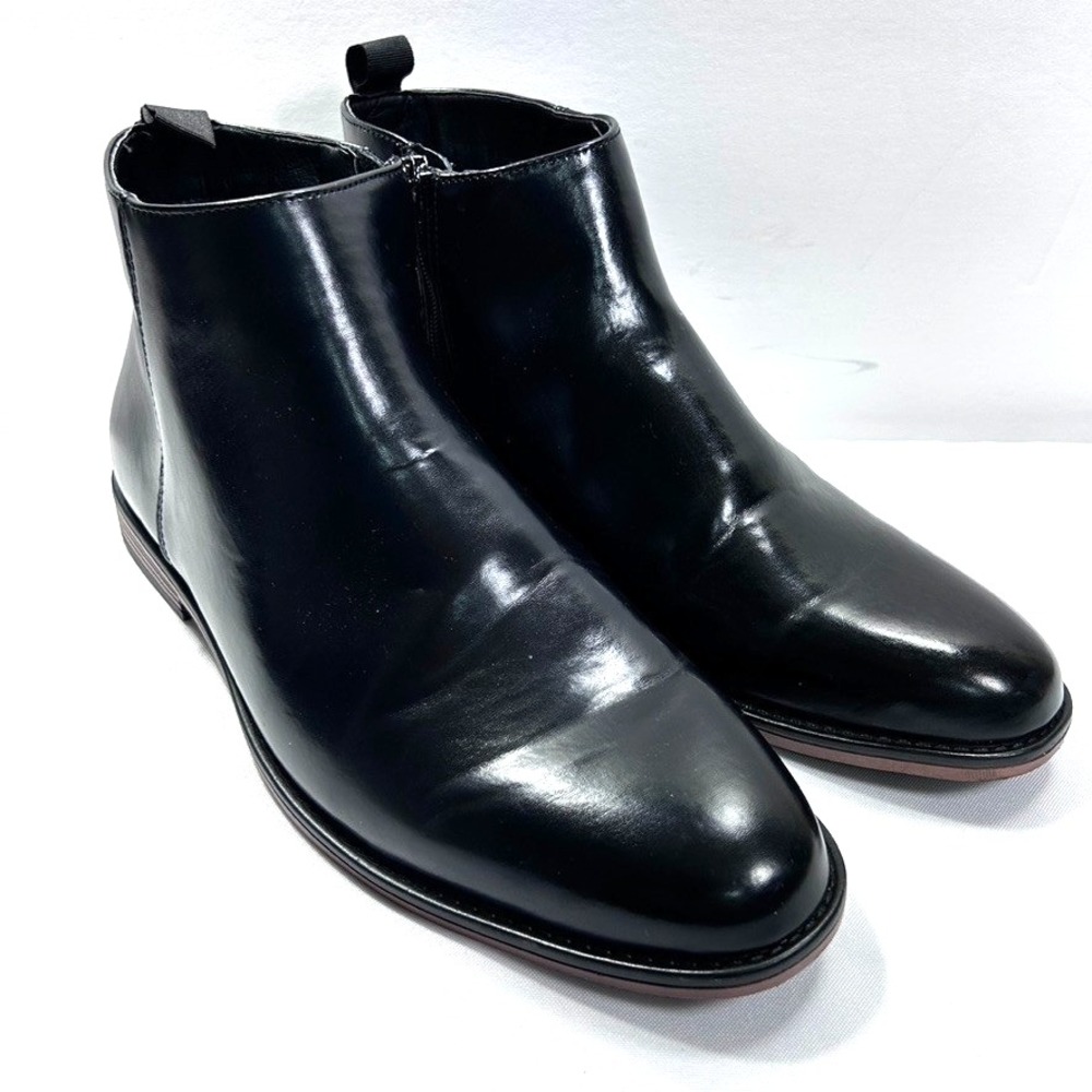 New York & Company Men's David Chelsea Boots Almond Toe Black‎ US 12